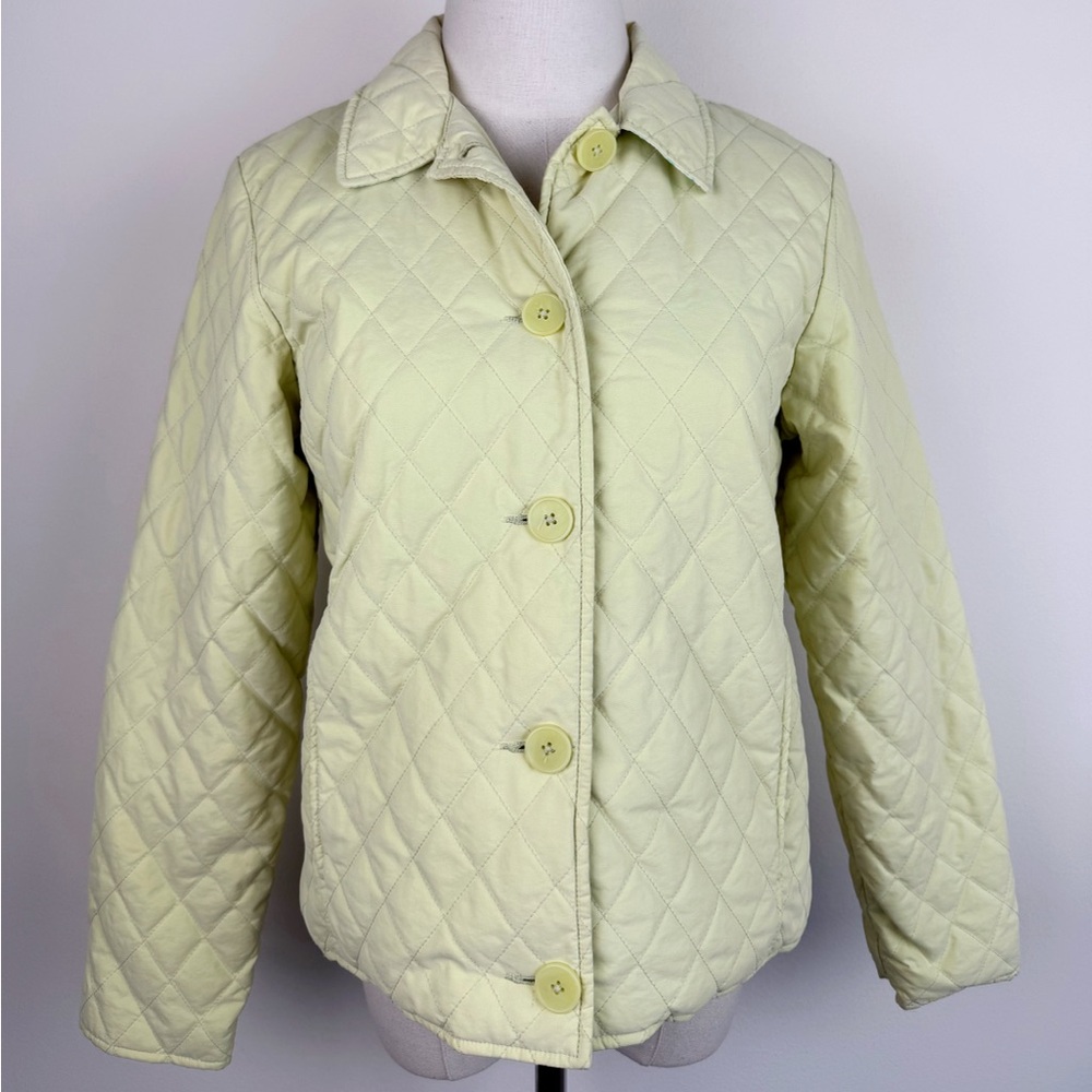 L.L. Bean Vintage Pale Chartreuse Quilted Jacket